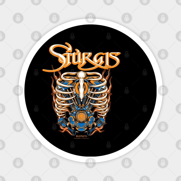 Sturgis engine in a Rib Cage Magnet by Bugteeth